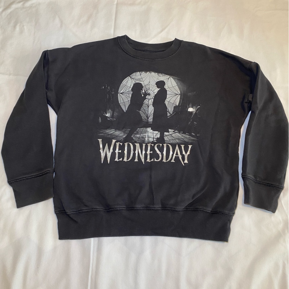 Abercrombie Kids Wednesday Addams Sweatshirt | Graphic Crewneck | Size 9/10